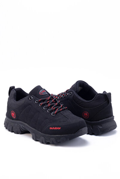 Genel Markalar Siyah Kışlık Dayanıklı Bağcıklı Unisex Outdoor Bot Ayakkabı 4054