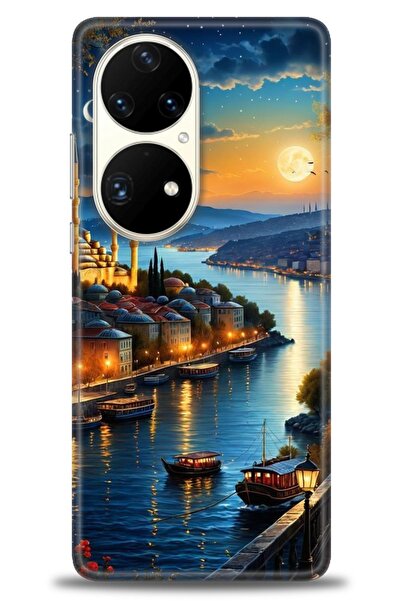 Rulet Aksesuar غطاء متوافق مع هاتف هواوي P50 Pro HD مطبوع + واقي شاشة سيراميك...