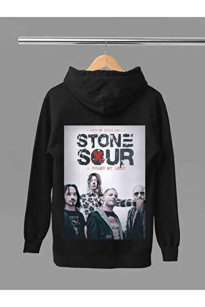 MAGORS Stone Sour Printed Cotton Long Sleeve Fleece-Lined 3 Yarn Hooded Rock Sweatshirt