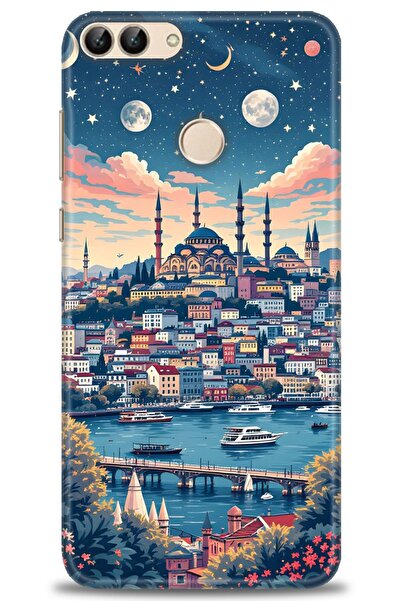 Rulet Aksesuar غطاء متوافق مع هاتف هواوي بي سمارت HD مطبوع - غطاء سيليكون بتص...