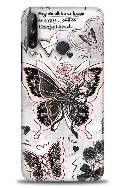 Rulet Aksesuar غطاء متوافق مع هاتف هواوي P40 لايت E HD مطبوع - غطاء سيليكون م...