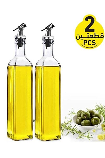 Generic Large glass oil set, 2 pieces