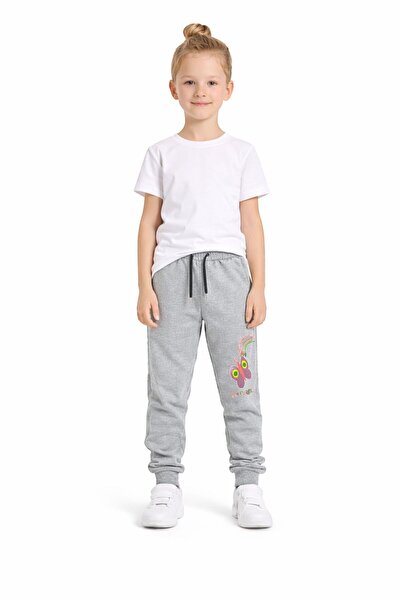 Eşofmancım Girl's Transitional Sweatpants Natural Printed
