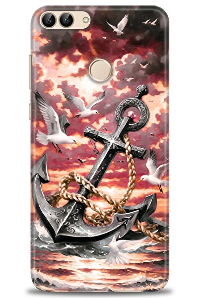 Rulet Aksesuar غطاء متوافق مع هاتف هواوي بي سمارت HD مطبوع + واقي شاشة سيرامي...