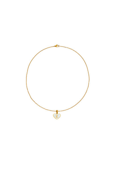 Lifestyle قلادة مزينة بحرف K مع مشبك إغلاق على شكل مخلب الكركند