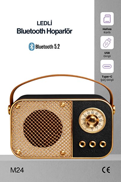 MetaForce Nostaljik Bluetooth Hoparlör | Bluetooth 5.2 | USB & TF Kart Destek...