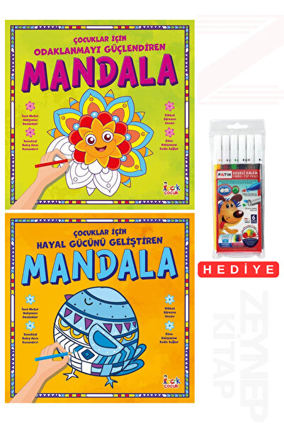 Bıcırık Çocuk Çocuklar İçin Odak ve Hayal Gücü Mandala Seti 2 Kitap (6'lı Boy...