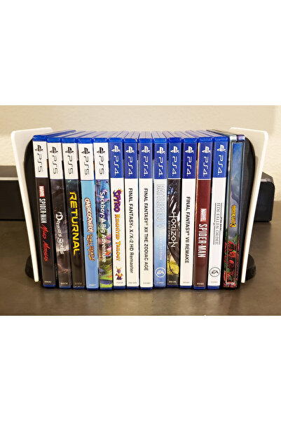 Goplast Premium PS5 Konsol Tasarımlı CD Stand Rafı, İkonik Konsol Görünümlü Oyun Kutusu (CD) Rafı – Stand Organizer