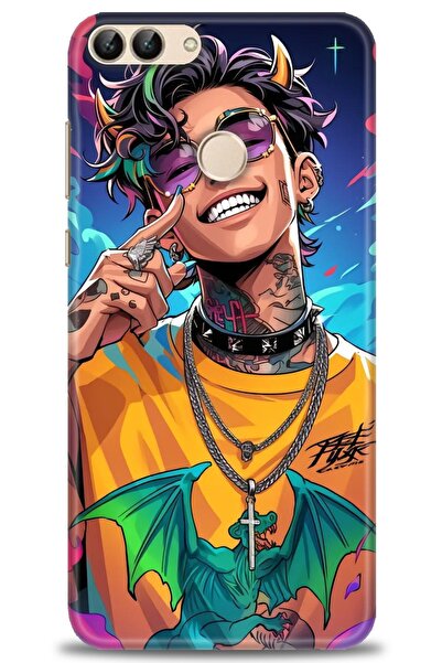 Rulet Aksesuar غطاء متوافق مع هاتف هواوي بي سمارت HD مطبوع - غطاء سيليكون مصم...