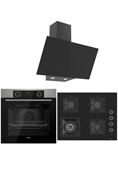 Ferre FRYART AİRFRYER HAVA FRİTÖZÜ YAĞSIZ KIZARTMA BLACK PLUS 3LÜ CAM ANKASTR...