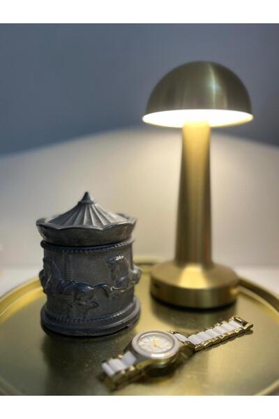 BF Candle Antrasit Taş Tozu Atlı Karınca Desenli Dekoratif Takı Kutusu – El Y...