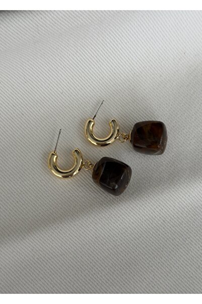 KİLİGİSTANBUL Aci Brown Cube Earrings