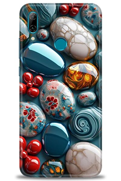 Rulet Aksesuar حافظة متوافقة مع هاتف هواوي بي سمارت 2019 HD مطبوع + واقي شاشة...