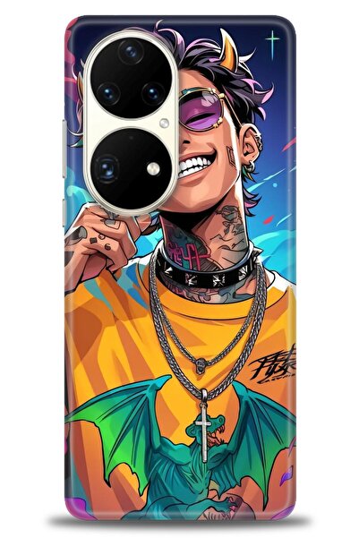 Rulet Aksesuar غطاء متوافق مع هاتف هواوي P50 Pro HD مطبوع - غطاء سيليكون مصمم...