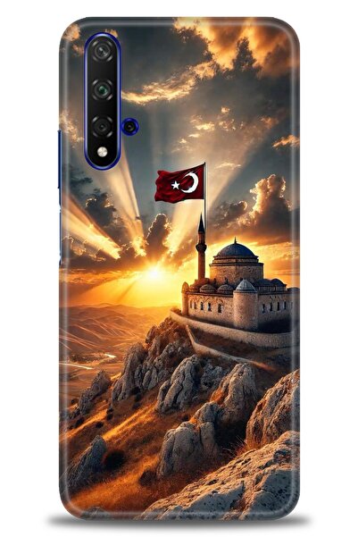 Rulet Aksesuar حافظة متوافقة مع هاتف هواوي هونر مطبوع HD مطبوع + واقي شاشة سي...