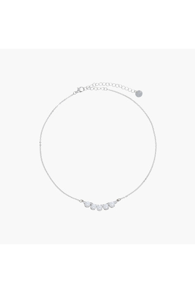 Lifestyle Metal Necklace with Pearl Embellishment