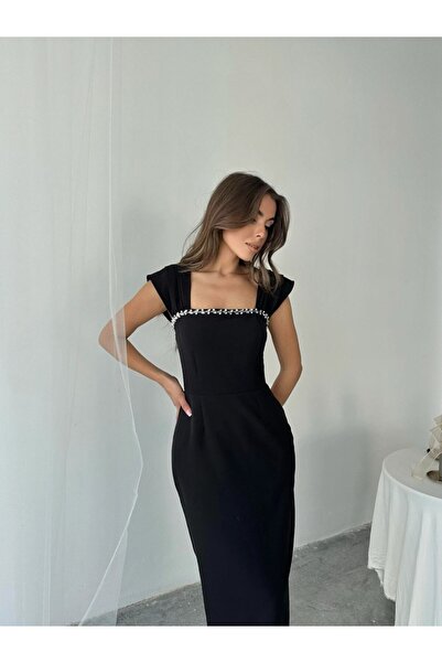 EtikaOnline Kadın Tasarım Şık Taş Detaylı Elbise Abiye