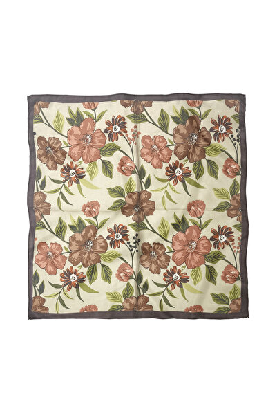 Sultan İpek Çiçek Desenli Fular / Bandana 50x50cm