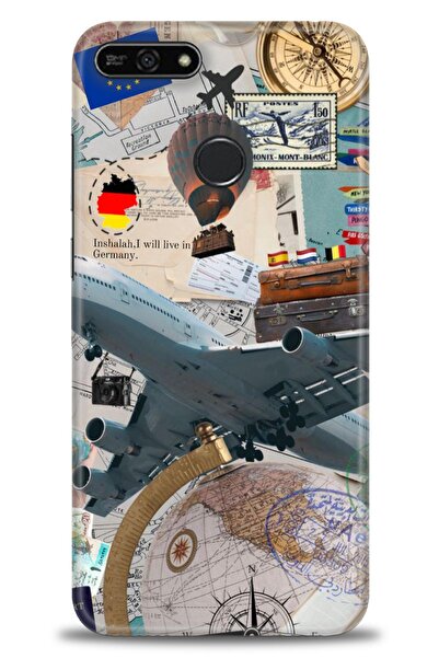 Rulet Aksesuar غطاء متوافق مع هاتف هواوي هونر 7A HD مطبوع + واقي شاشة سيراميك...