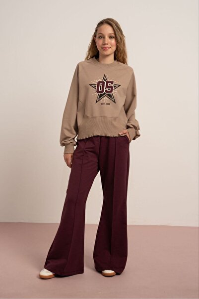 LOCO LOCO Sweat pentru fete 7878 imprimat cu 2 fire