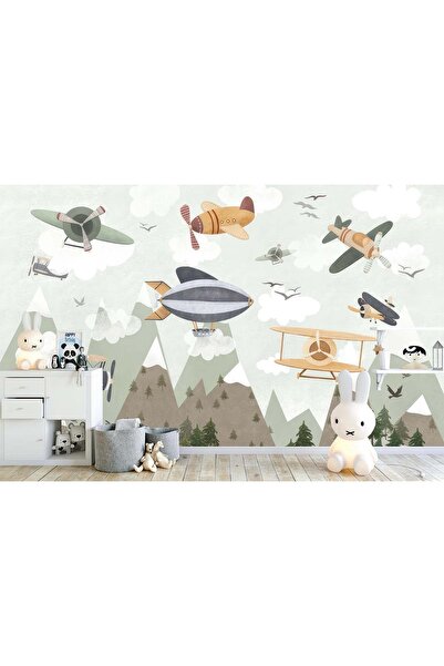 Grown Hava Araçları Çocuk Duvar Kağıdı