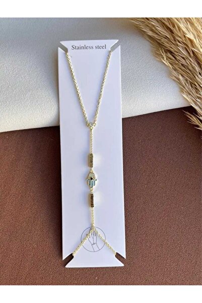 rycollections Çelik Fatma Ana Eli Mavi Taşlı Gold Taşlı Şahmeran