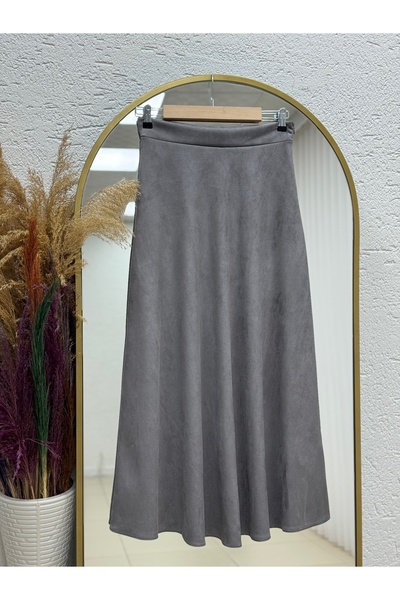 MİHRA STORE Φούστα Gönül Suede MT.001-BN4272 Γκρι