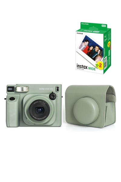 Fujifilm Instax Wide 400 Yeşil Fotoğraf Makinesi Çantalı ve 20'li Film Set