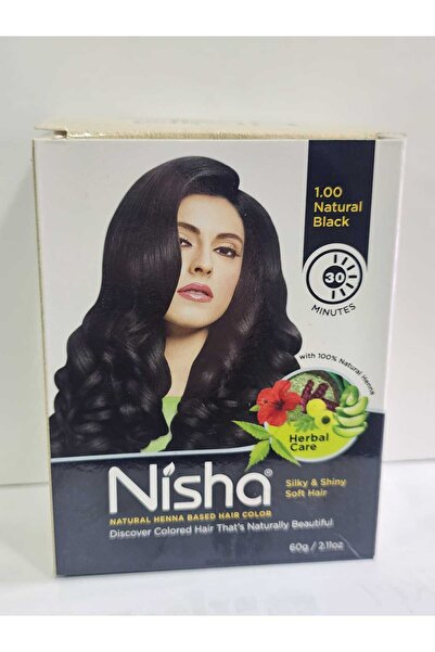 nishA Saç Kınası 6x10g Zarf 100% Naturel Hindistan Kınası Naturel Siyah Orjin...