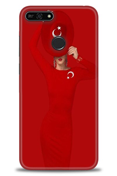 Rulet Aksesuar غطاء متوافق مع هاتف هواوي هونر 7A HD مطبوع + واقي شاشة سيراميك...