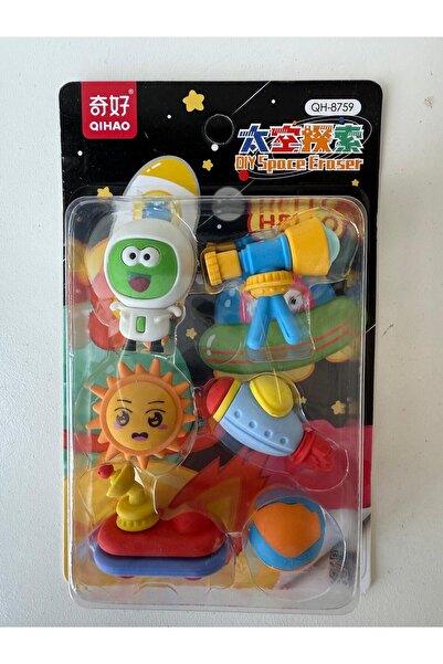 QIHAO DIY Eraser Set of 6 in Space-Themed Shapes, 11X17X3 cm