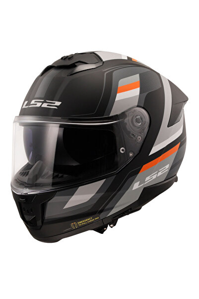 LS2 STREAM 2 VINTAGE MAT SİYAH-GRİ-BEYAZ-KIRMIZI KASK