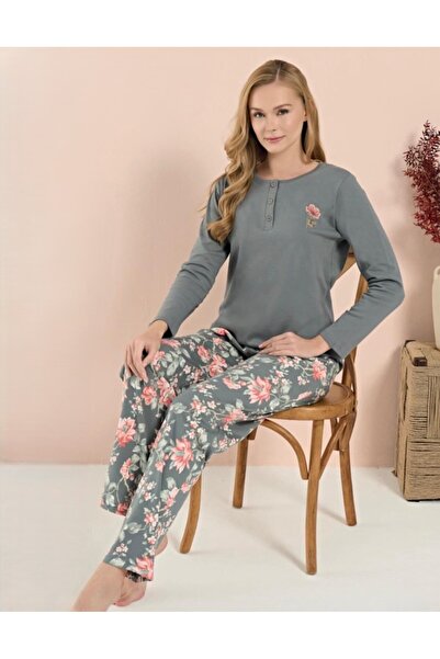 Over Sleep by Poleren طقم بيجامة بأكمام طويلة من إنترلوك 3202