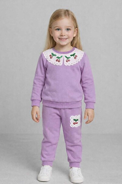 CiciTime Çocuk Modası Detaliu din dantelă la guler pentru fetiță set