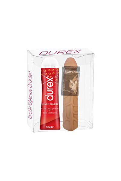 Durex Çilekli Jel 50 ml+4cmUzatmalı 17cm BeldenBağlamalı İçiBoş TakmaPenis kı...