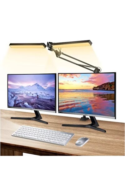 Kardett Double LED desk lamp, 3-color light, 12W, USB, adjustable, 3 color temperatures, no eye fatigue