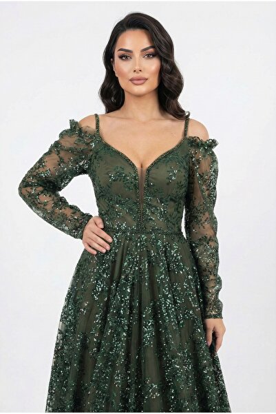 Lovely Dress Payet İşlemeli Prenses Kesim Abiye Elbise