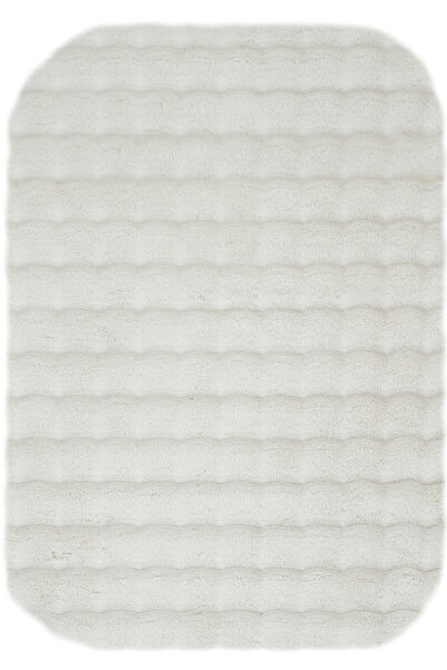 Cool Halı Bubble Cream Post-Washable Embossed Soft Plush Non-Slip Rabbit Hair...