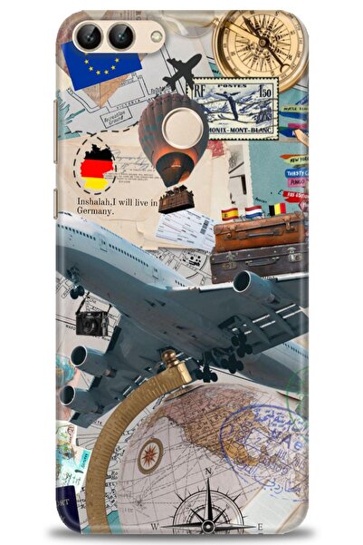 Rulet Aksesuar غطاء متوافق مع هاتف هواوي بي سمارت HD مطبوع + واقي شاشة سيرامي...