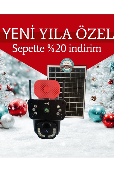 O-KAM PRO O-KAM 4G 6MP Dual Lens Solar PTZ Kamera – Güneş Panelli 4G Güvenlik Kamerası Full Color Gece Görüşü