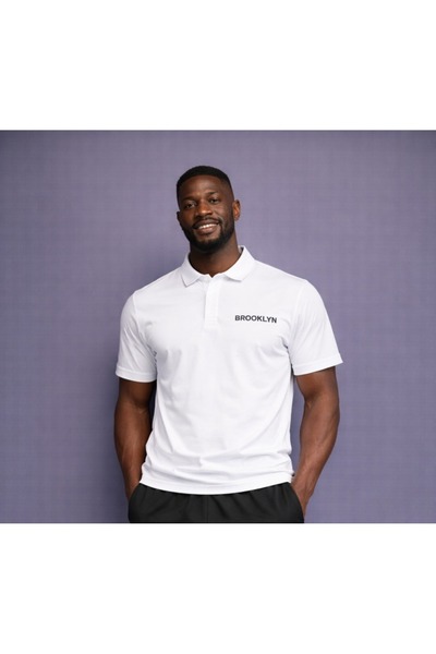 NOFLEN Men's Brooklyn Printed Polo Neck T-Shirt