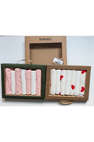 Bebelio %100 Coton 7li Bebek Ağız Silme Mendili 2 li Paket