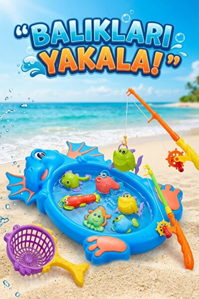 craftivio Çocuklar İçin Oltalı Balık Yakalama Seti - El Göz Koordinasyonu Gel...