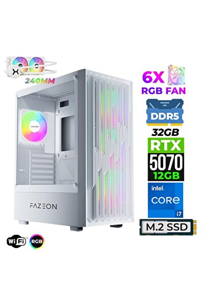 XASER Astra X770 i7 14700F 32GB DDR5 Ram 1TB M.2 NVMe SSD 12GB RTX5070 Sıvı S...