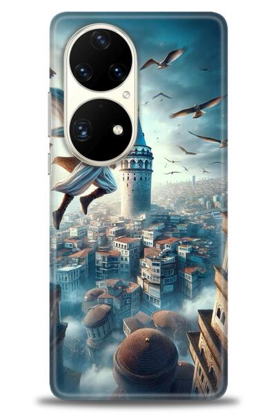 Rulet Aksesuar غطاء متوافق مع هاتف هواوي P50 Pro HD مطبوع - غطاء سيليكون مصمم...