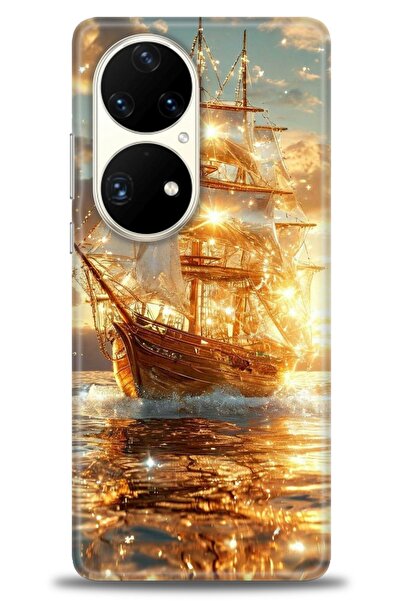 Rulet Aksesuar حافظة متوافقة مع هاتف هواوي P50 Pro HD مطبوع + واقي شاشة سيرام...