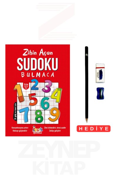 Bıcırık Çocuk 6+Yaş Zihin Açan Sudoku Bulmaca Kolay-Orta-Zor (Kalem Seti Hediye)