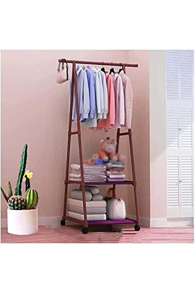 Generic hanger clothes drying rack standing corner wooden coat rack
