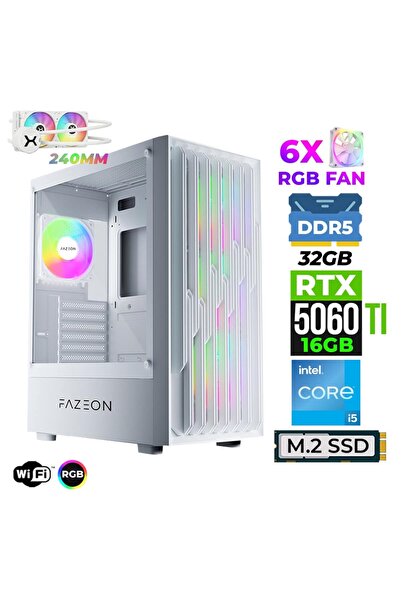 XASER Astra X680 i5 14400F 32GB DDR5 Ram 1TB M.2 NVMe SSD 16GB RTX5060 Ti Sıv...