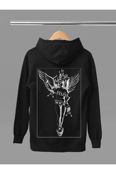 MAGORS سترة روك قطنية مطبوعة بأكمام طويلة من STONE SOUR مبطن بالصوف مكونة من ...